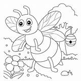 Premium Vector  Bee Coloring Page For Kids sketch template