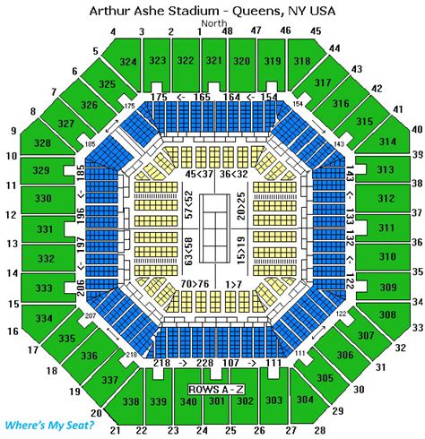 Arthur Ashe Stadium, Queens NY | Seating Chart View