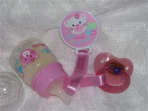 Surprise Baby Alive Doll custom Formula 2oz Bottle Pacifier Clip