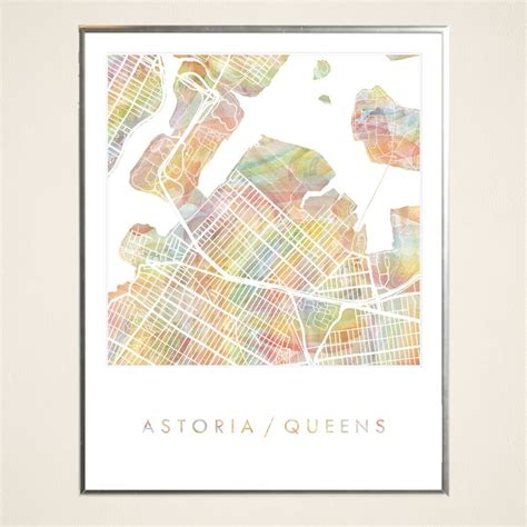 ASTORIA QUEENS Pride Rainbow Map Watercolor Wash Map Print - Etsy