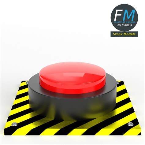 Big red button 3D model | CGTrader