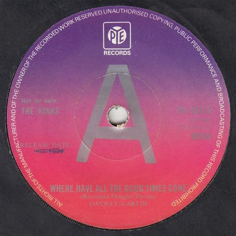 The Kinks - Where Have All The Good Times Gone (1973, Solid Centre, Vinyl) | Discogs