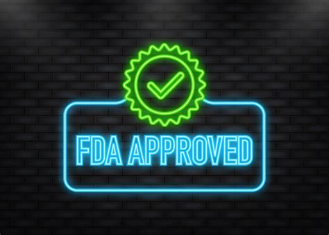 Premium Vector | Neon Icon FDA approved green label on white background ...