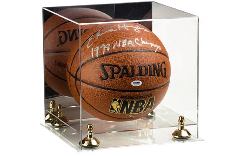 Deluxe Acrylic Full Size Basketball Display Case with Mirror, Gold ...