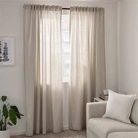 ANNALOUISA Curtains, 1 pair - beige - IKEA | Curtains living room, Curtains with blinds ...