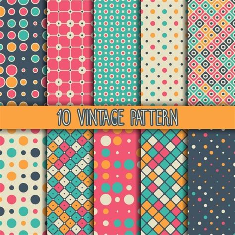 Free Vector | Ten vintage patterns