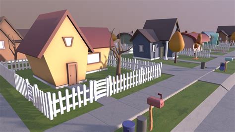 Cartoon Neighborhood - 3D model by Julia Davis (@jldavis) [5a6e5cb] - Sketchfab