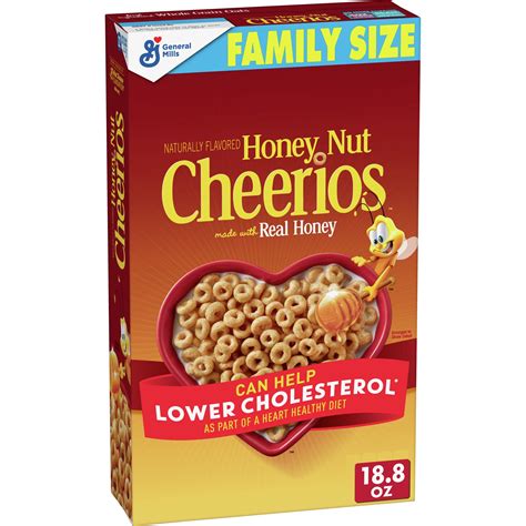 Honey Nut Cheerios Heart Healthy Cereal, 18.8 OZ Family Size Box - Walmart.com