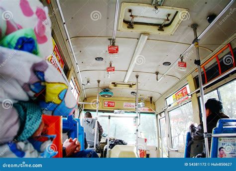 Chinese bus interior editorial photography. Image of line - 54381172