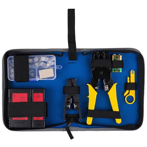 Network Ethernet LAN Install Tool Kit with Cable Tester and Case