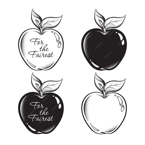 Premium Vector | Apple of discord hand drawn set ancient greek mythology gift to a goddesses for ...