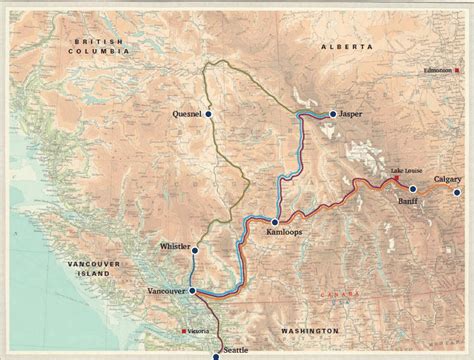 Rocky Mountaineer Train Route Map