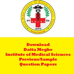 Datta Meghe Institute of Medical Sciences Old Question Papers PDF Free Download - University ...