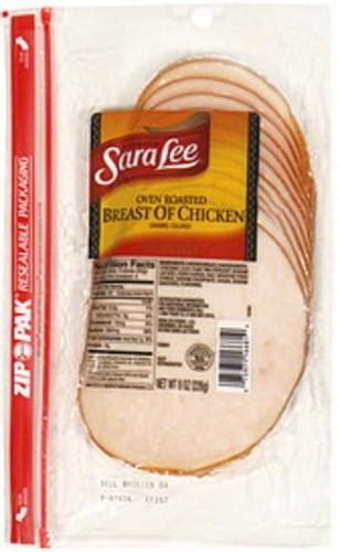 Sara Lee Deli meat, Breast of Chicken Deli Meat - 8 oz, Nutrition ...