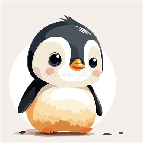 Cute Baby Penguin. Little and Friendly Wild Animal. Stock Vector ...