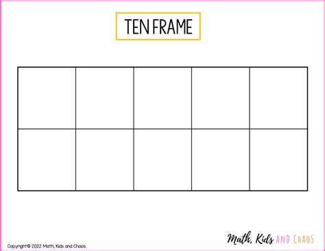 Printable ten frames - Math, Kids and Chaos