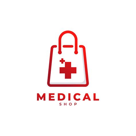 Shopping Bag Icon with Hospital Paramedic Medical Logo. Medical Store Logo Template Element ...