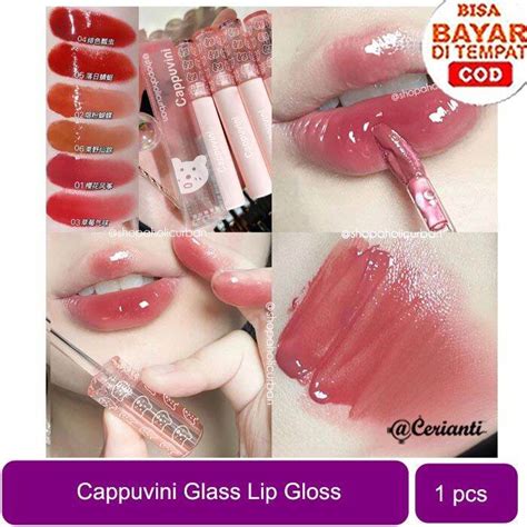 CAPPUVINI GLASS LipGloss Korean Lip Gloss Water Lipcream liptint lip balm Mirror Korean Lipstick ...