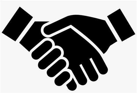 Handshake Vector Png Clipart Black And White Library - Hand Shake Icon Png Transparent PNG ...