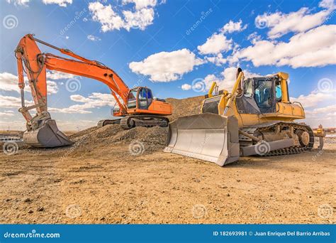 Various Machinery and Equipment for Road Construction or Civil Engineering Stock Image - Image ...