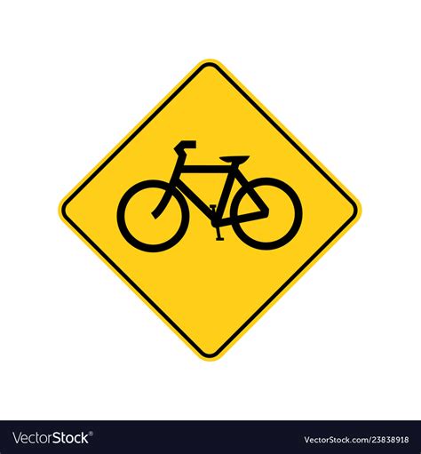 Usa traffic road sign bicycle aheadcrossing Vector Image