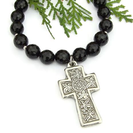 Passion Flower Ivy Cross Necklace Christian Handmade Religious Jewelry ...