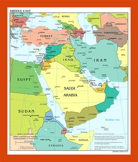 Political map of the Middle East - 2012 | Maps of the Middle East ...