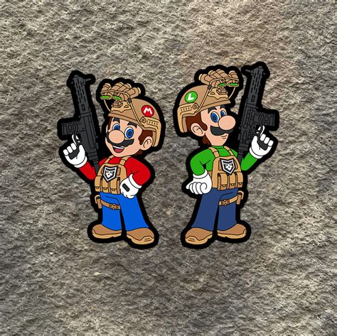 Tactical Mario Bros: Mario & Luigi Vinyl Decals - PatchOps