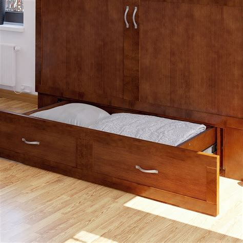 Atlantic Furniture Hamilton Queen Murphy Bed Chest in Walnut | Cymax Business