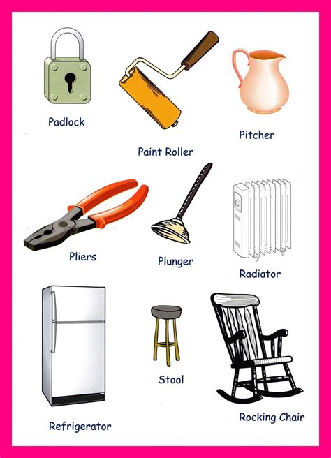 Household Items Vocabulary For Kids