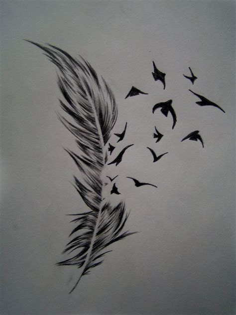 Feather And Birds Tattoo