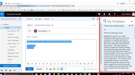 Outlook 365 - My Templates - Email - YouTube