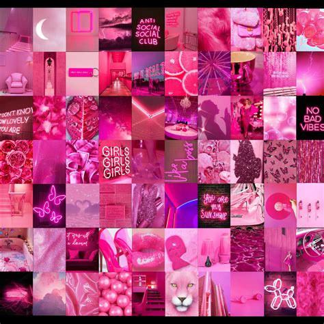 Neon Pink Aesthetic Photo Wall Collage Kit New Zealand | lupon.gov.ph