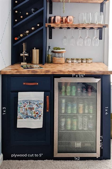 Diy built in bar with mini fridge – Artofit