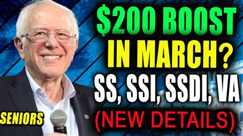 $200 INCREASE IN MARCH FOR SOCIAL SECURITY, Seniors, SS, SSI, SSDI, VA (details) - YouTube