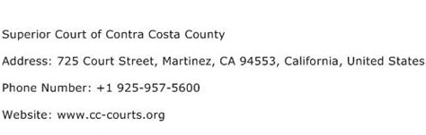 Superior Court of Contra Costa County Address, Contact Number of ...