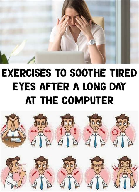 Exercises to soothe tired eyes after a long day at the computer | Tired eyes, Korean beauty ...