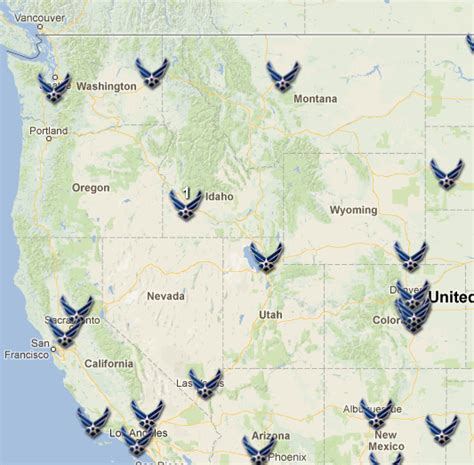 Air Force Bases Usa Map - Map