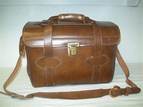 Vintage Leather Camera Bag Shoulder Bag Satchel by theartfulcodger