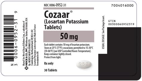 Cozaar - FDA prescribing information, side effects and uses