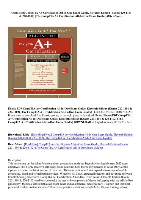 (PDF/ePub) CompTIA A+ Certification All-in-One Exam Guide, Eleventh Edition (Exams 220-1101 ...