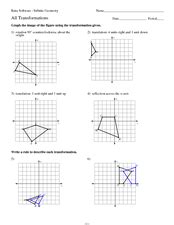 Geometry: Transformations Practice Worksheet for 9th - 12th Grade ...