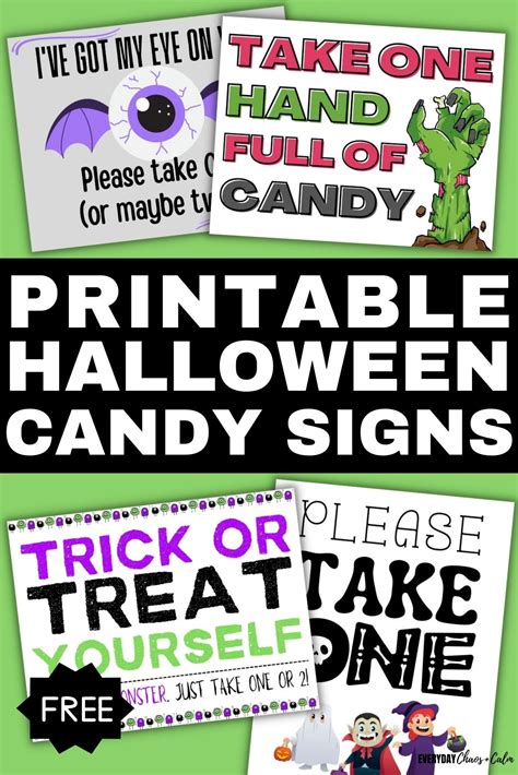 Halloween candy bowl signs – Artofit