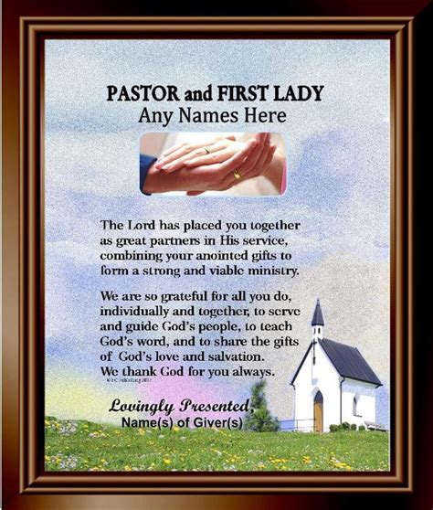 Pastor and Wife Pastor and First Lady Personalized Appreciation ...