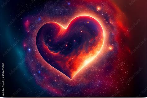 Heart shaped galaxy. AI generated Stock Illustration | Adobe Stock