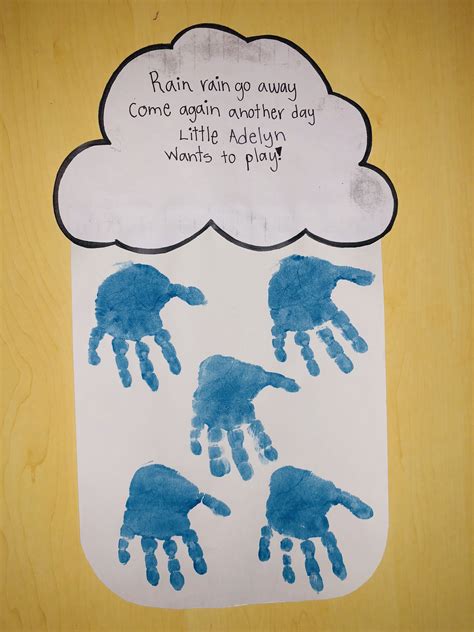 Rain rain go away come again another day. Handprint | Weather crafts ...