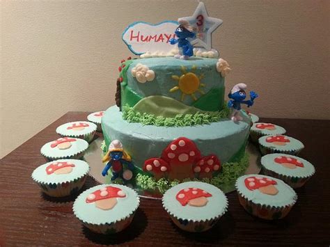 Smurfs' Cake - Decorated Cake by Bake Cuisine - CakesDecor