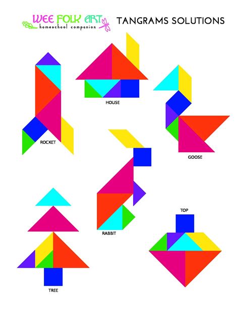 tangrams puzzles solutions - Homeschool Companion