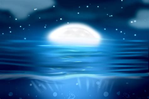 Background practice #1 (Moonlit Ocean) by Ezzy-Artzz on DeviantArt