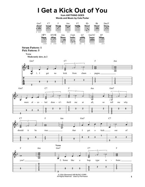 I Get A Kick Out Of You by Cole Porter - Easy Guitar Tab - Guitar Instructor